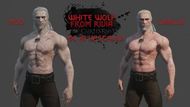 Білий вовк / White Wolf From Rivia - Lore Geralt - 4K для The Witcher 3