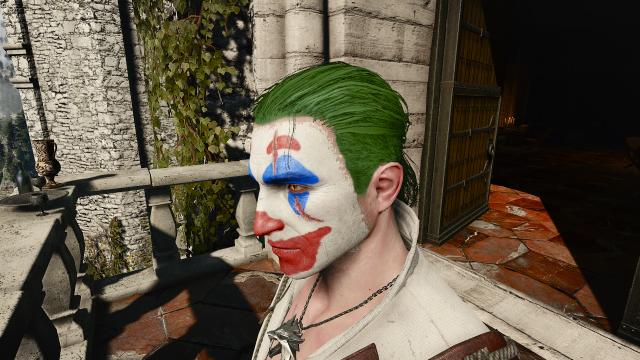 Геральт з макіяж Джокера / Geralt With Joker Makeup для The Witcher 3