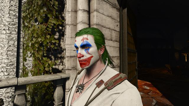 Геральт з макіяж Джокера / Geralt With Joker Makeup для The Witcher 3