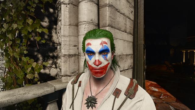 Геральт з макіяж Джокера / Geralt With Joker Makeup для The Witcher 3