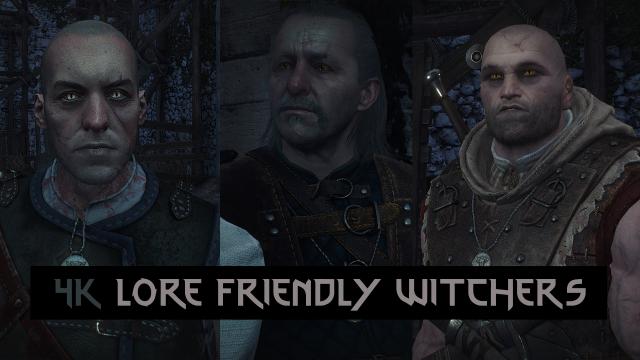 4к відьмаки / 4K Lore Friendly Witchers для The Witcher 3