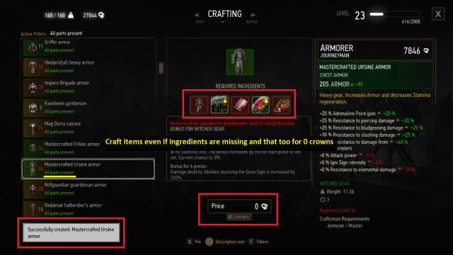 Free Crafting - No Crafting requirement - Немає вимог для крафту