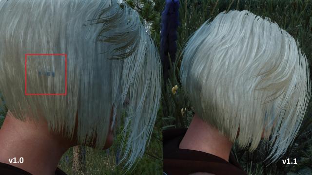 Ciri Alternate Hairstyle from Cyberpunk 2077 для The Witcher 3