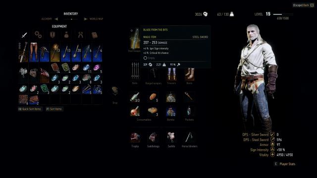 No Item Level Requirements for The Witcher 3