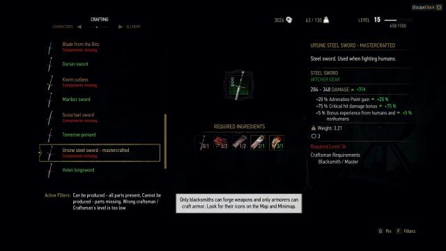 No Item Level Requirements for The Witcher 3