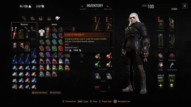 Плащ-невидимка / Invisibility Cloak для The Witcher 3