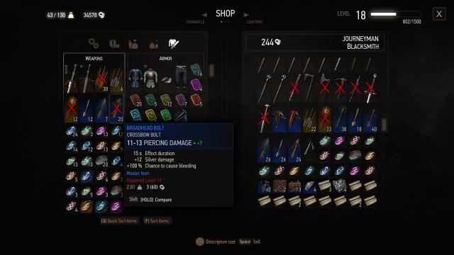 Продаються болти / Sellable Bolts для The Witcher 3