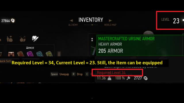 Equip any Level Item - Екіпіруємо предмети будь-якого рівня для The Witcher 3