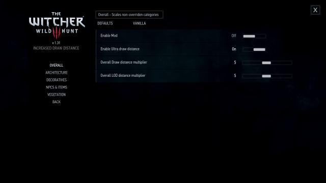 Increased Draw Distance for The Witcher 3