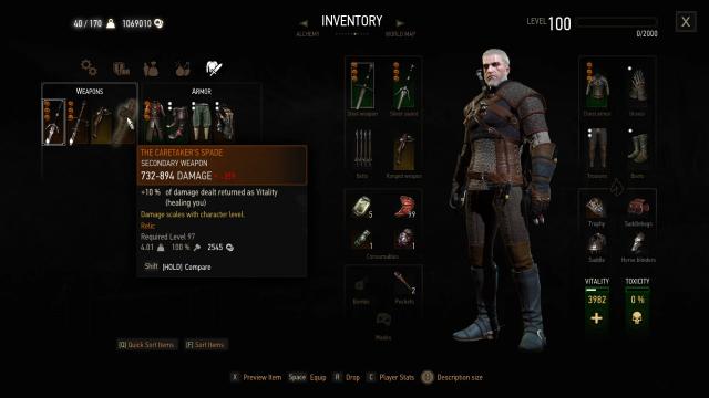 Upscale Weapon Damage when Level Up для The Witcher 3 Next Gen