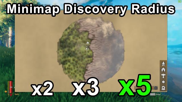 Збільшений радіус дослідження міні-картки / Bigger Minimap Discovery Radius для Valheim