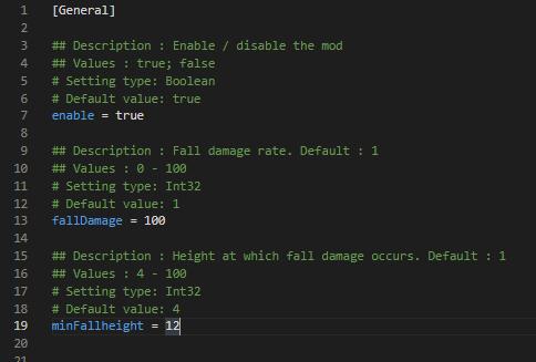 Налаштування втрат від падіння / Decreased Fall Damage для Valheim