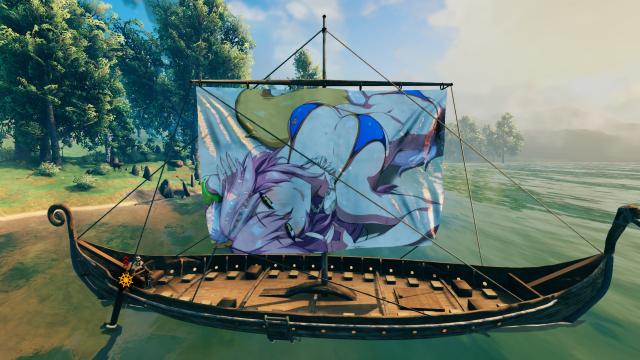 Анімішні дівчата на вітрилах / Anime Girl Sails on Longship для Valheim