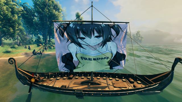 Анімішні дівчата на вітрилах / Anime Girl Sails on Longship для Valheim