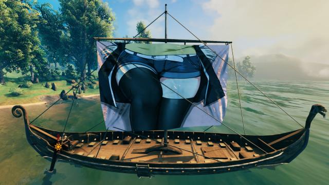 Анімішні дівчата на вітрилах / Anime Girl Sails on Longship для Valheim