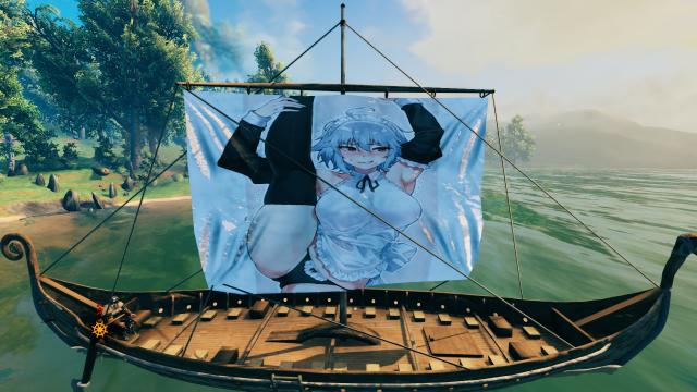 Анімішні дівчата на вітрилах / Anime Girl Sails on Longship для Valheim