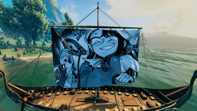 Анімішні дівчата на вітрилах / Anime Girl Sails on Longship для Valheim