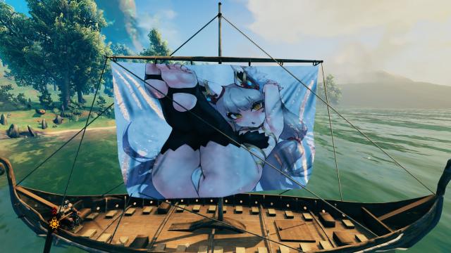 Анімішні дівчата на вітрилах / Anime Girl Sails on Longship для Valheim