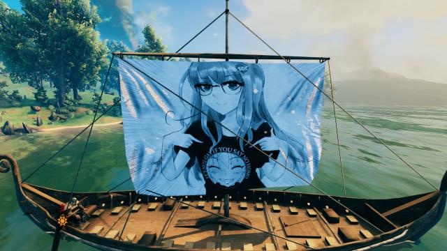 Анімішні дівчата на вітрилах / Anime Girl Sails on Longship для Valheim