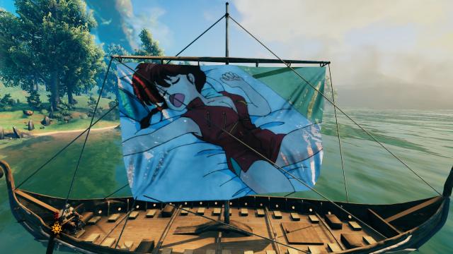 Анімішні дівчата на вітрилах / Anime Girl Sails on Longship для Valheim