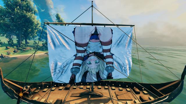 Анімішні дівчата на вітрилах / Anime Girl Sails on Longship для Valheim