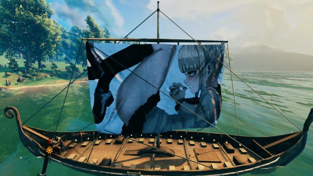 Анімішні дівчата на вітрилах / Anime Girl Sails on Longship для Valheim