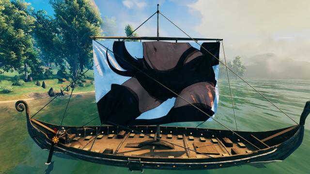 Анімішні дівчата на вітрилах / Anime Girl Sails on Longship для Valheim