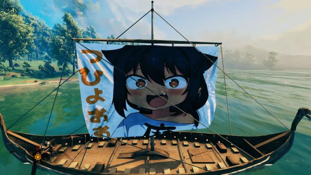 Анімішні дівчата на вітрилах / Anime Girl Sails on Longship для Valheim