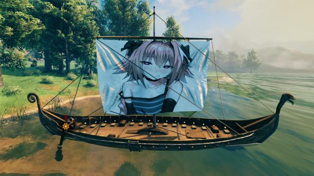 Анімішні дівчата на вітрилах / Anime Girl Sails on Longship для Valheim