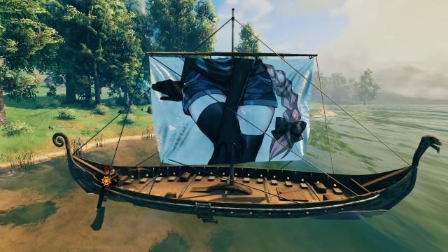 Анімішні дівчата на вітрилах / Anime Girl Sails on Longship для Valheim