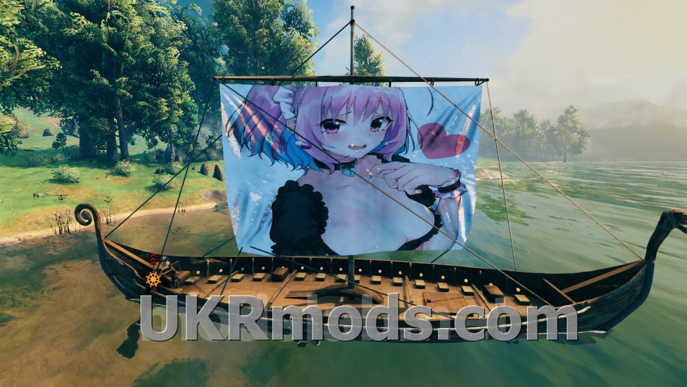 Завантажити Анімішні дівчата на вітрилах / Anime Girl Sails on Longship для  Valheim | UKRmods