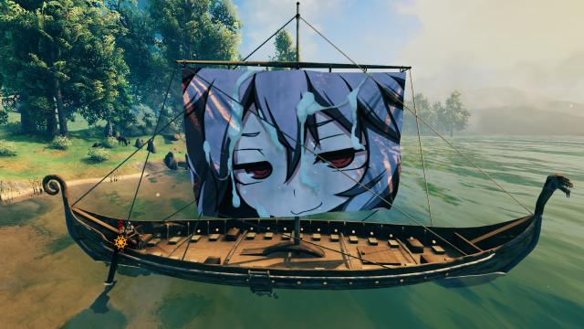 Анімішні дівчата на вітрилах / Anime Girl Sails on Longship для Valheim