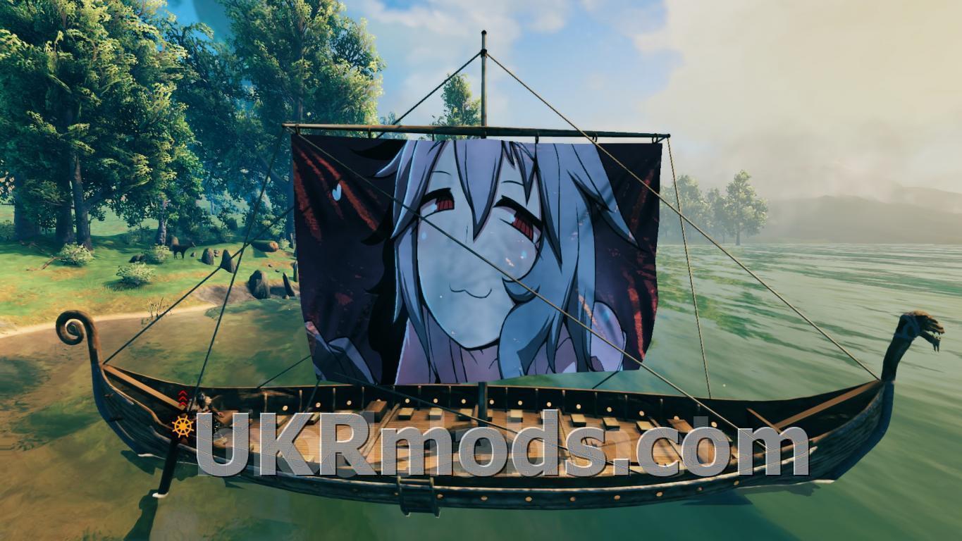 Завантажити Анімішні дівчата на вітрилах / Anime Girl Sails on Longship для  Valheim | UKRmods