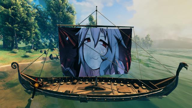 Анімішні дівчата на вітрилах / Anime Girl Sails on Longship для Valheim